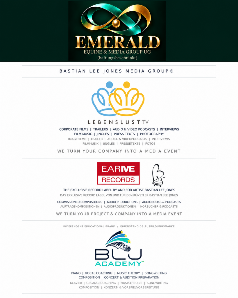 Bastian Lee Jones Media Group® media and creative ecosystem under EMERALD EQUINE & MEDIA GROUP UG